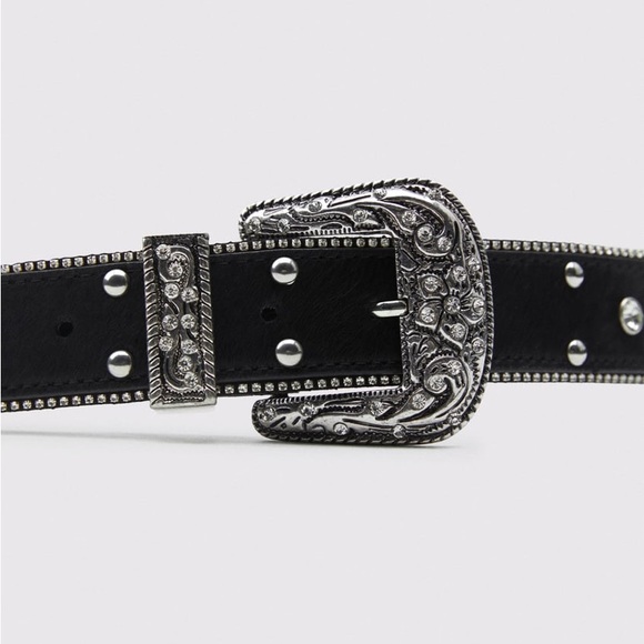 Zara rhinestone leather belt limited edition - Picture 3 of 7
